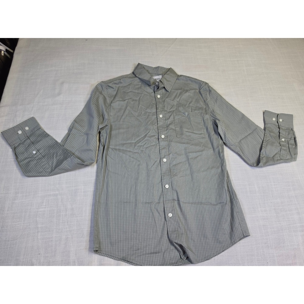 Goodfellow & Co Mens Small Sage Green White Micro Stripe Button Down Shirt S